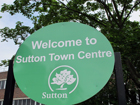 Cartello di benvenuto a Sutton