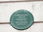 Targa storica relativa a Copenhagen Fields