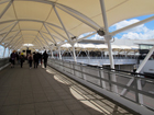 Tettoia sotto cui passate per raggiungere ExCel London