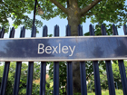Il cartello alla stazione di Bexley